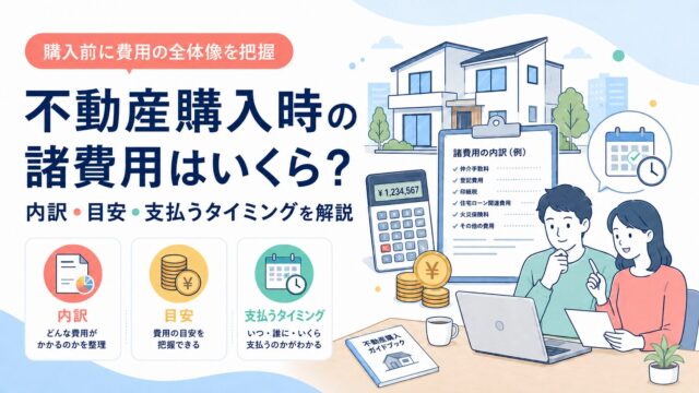 不動産購入時の諸費用はいくら？内訳・目安・支払うタイミングを解説