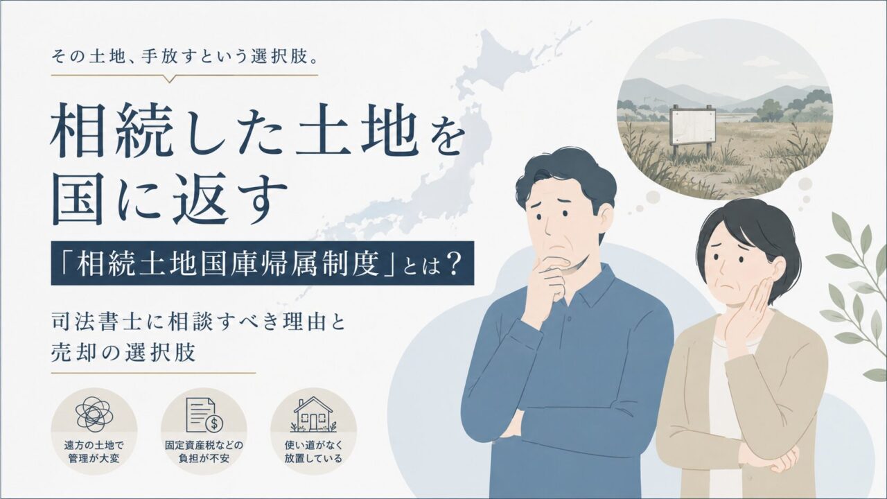 相続した土地を国に返す「相続土地国庫帰属制度」とは？司法書士に相談すべき理由と売却の選択肢