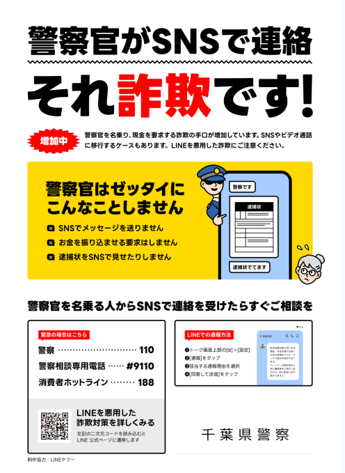 電話de詐欺(特殊詐欺)参考資料(出典:千葉県警察HP)