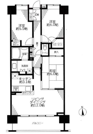 [仲介手数料0円]サンクタス蘇我シーズンエアシティ4階2,380万円（税込）