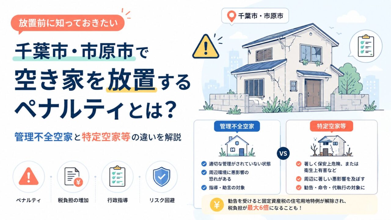 千葉市・市原市で空き家を放置するペナルティとは？管理不全空家と特定空家等の違いを解説