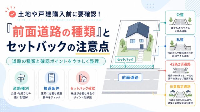土地や戸建購入前に要確認！「前面道路の種類」とセットバックの注意点