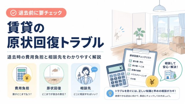 賃貸の原状回復トラブル｜退去時の費用負担と相談先をわかりやすく解説