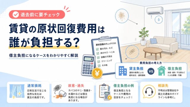 賃貸の原状回復費用は誰が負担する？借主負担になるケースをわかりやすく解説