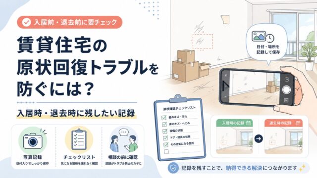 賃貸住宅の原状回復トラブルを防ぐには？入居時・退去時に残したい記録