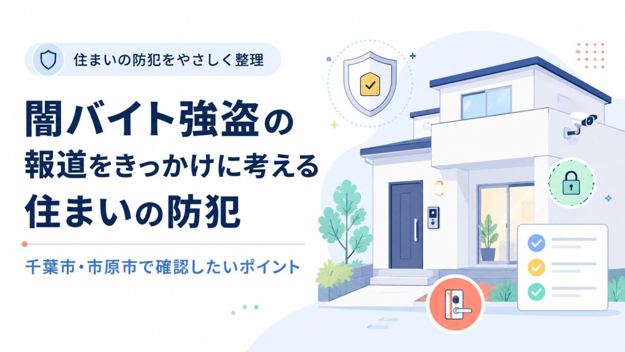 闇バイト強盗の報道をきっかけに考える住まいの防犯｜千葉市・市原市で確認したいポイント
