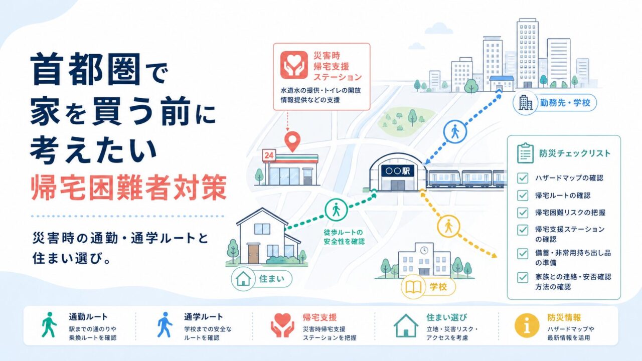 首都圏で家を買う前に考えたい帰宅困難者対策｜災害時の通勤・通学ルートと住まい選び