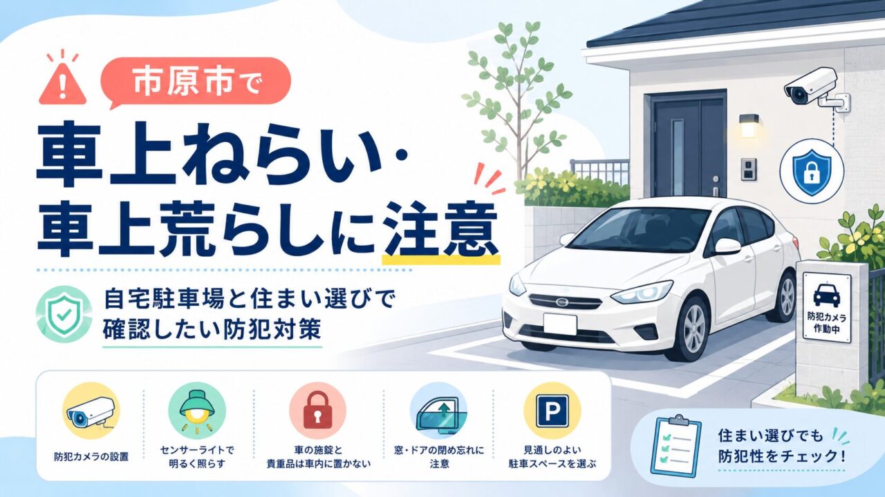 市原市で車上ねらい・車上荒らしに注意｜自宅駐車場と住まい選びで確認したい防犯対策