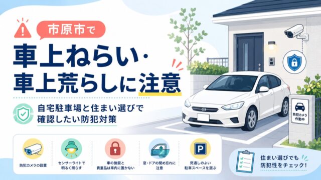 市原市で車上ねらい・車上荒らしに注意｜自宅駐車場と住まい選びで確認したい防犯対策
