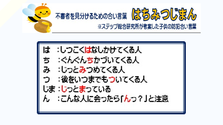 危険な人物の特徴を見分ける「はちみつじまん」