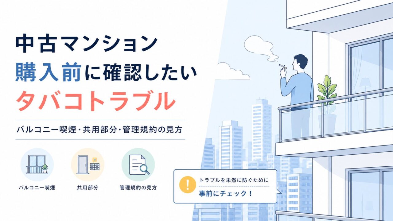 中古マンション購入前に確認したいタバコトラブル｜バルコニー喫煙・共用部分・管理規約の見方