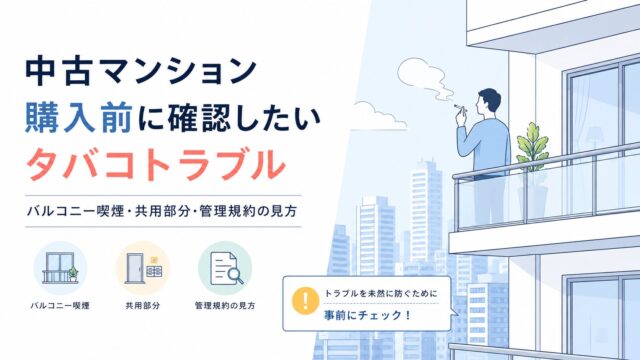 中古マンション購入前に確認したいタバコトラブル｜バルコニー喫煙・共用部分・管理規約の見方