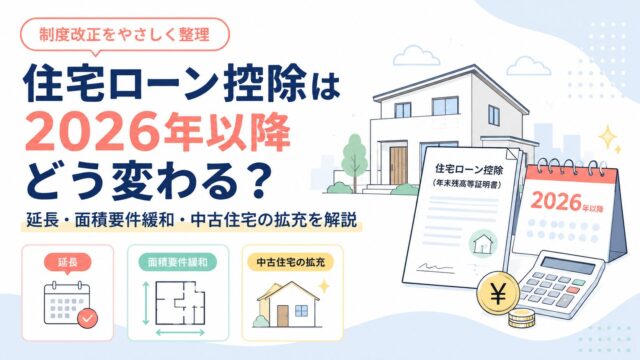 住宅ローン控除は2026年以降どう変わる？延長・面積要件緩和・中古住宅の拡充を解説