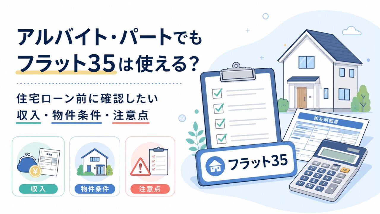 アルバイト・パートでもフラット35は使える？住宅ローン前に確認したい収入・物件条件・注意点