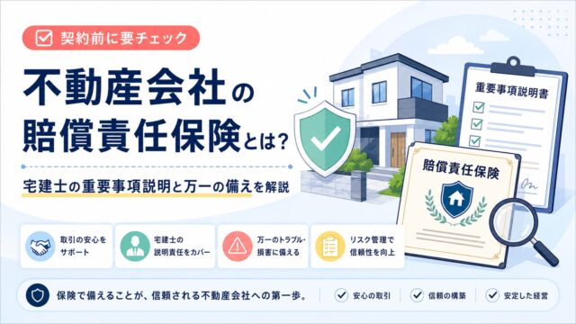 不動産会社の賠償責任保険とは？宅建士の重要事項説明と万一の備えを解説