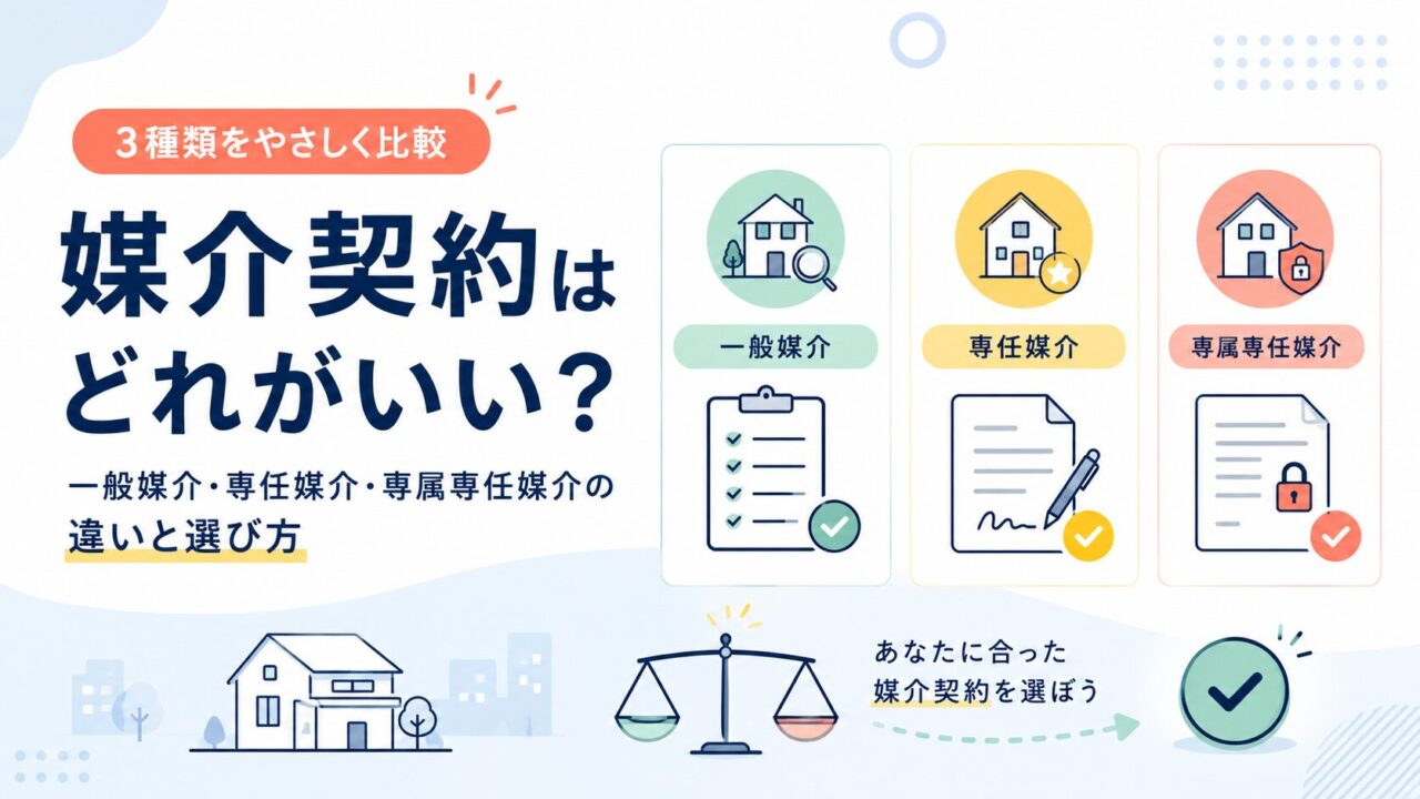 媒介契約はどれがいい？一般媒介・専任媒介・専属専任媒介の違いと選び方
