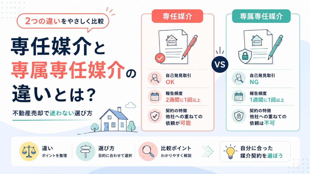 専任媒介と専属専任媒介の違いとは？不動産売却で迷わない選び方