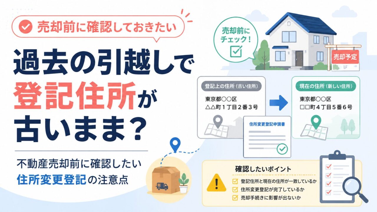 過去の引越しで登記住所が古いまま？不動産売却前に確認したい住所変更登記の注意点