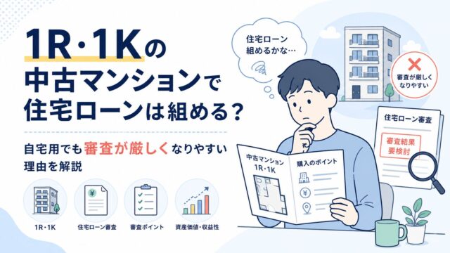1R・1Kの中古マンションで住宅ローンは組める？自宅用でも審査が厳しくなりやすい理由を解説
