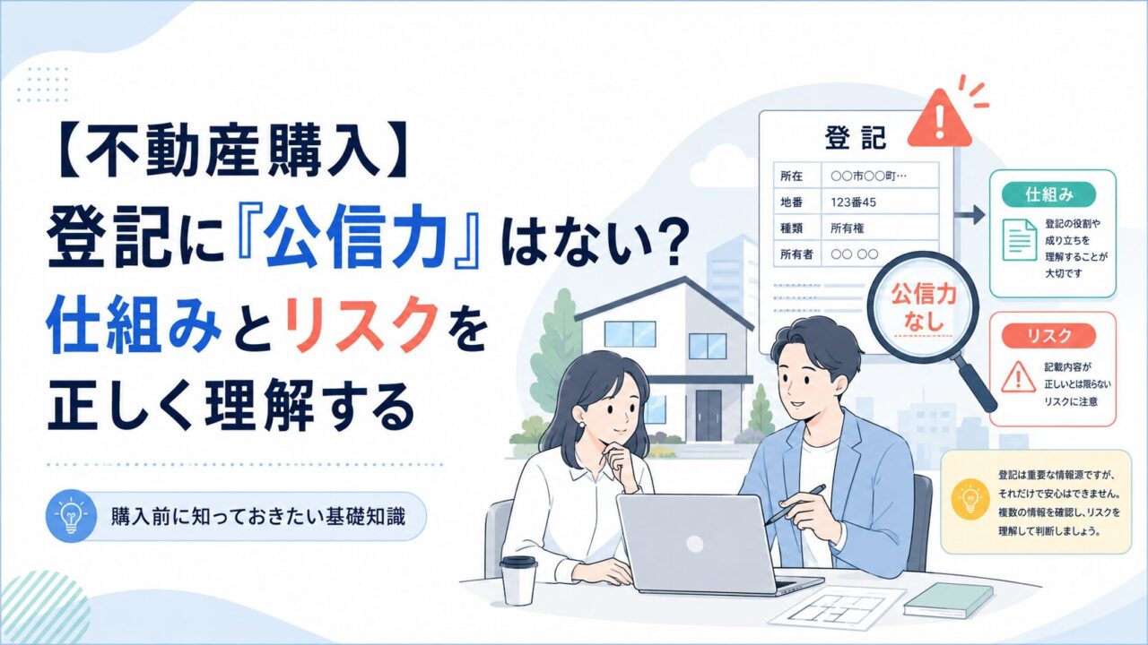 【不動産購入】登記に「公信力」はない？仕組みとリスクを正しく理解する