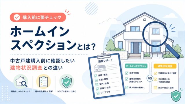 ホームインスペクションとは？中古戸建購入前に確認したい建物状況調査との違い