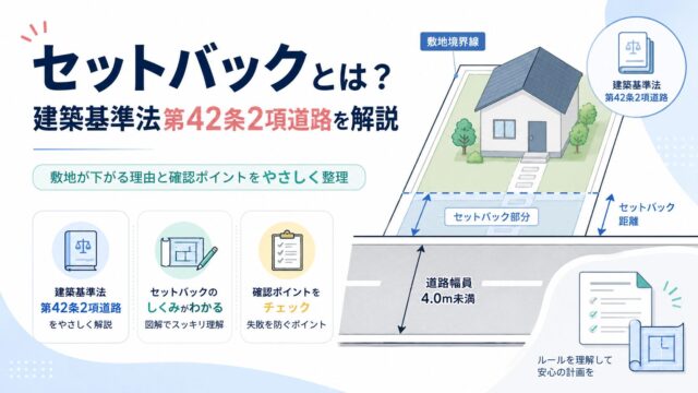 セットバックとは？建築基準法第42条2項道路を解説