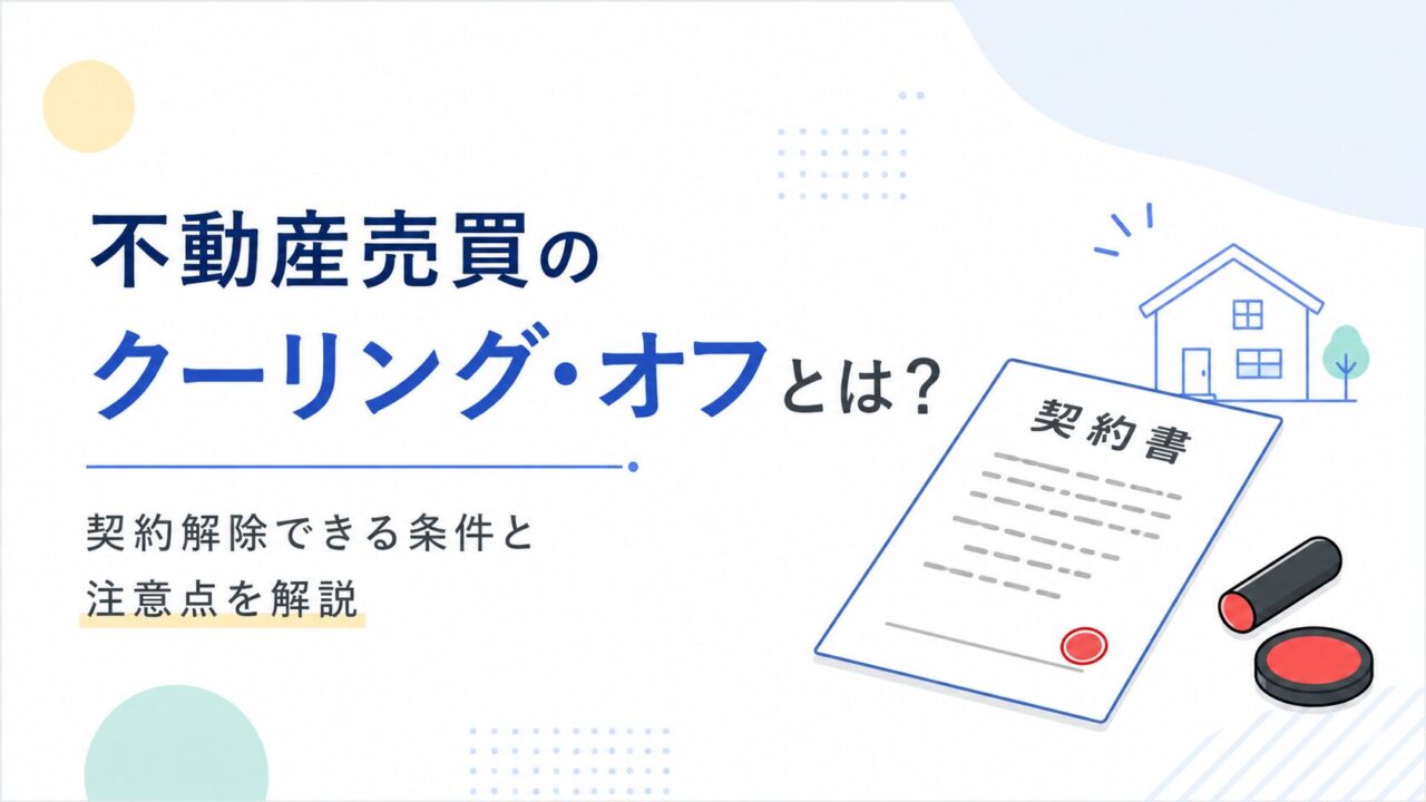 不動産売買のクーリング・オフとは？契約解除できる条件と注意点を解説