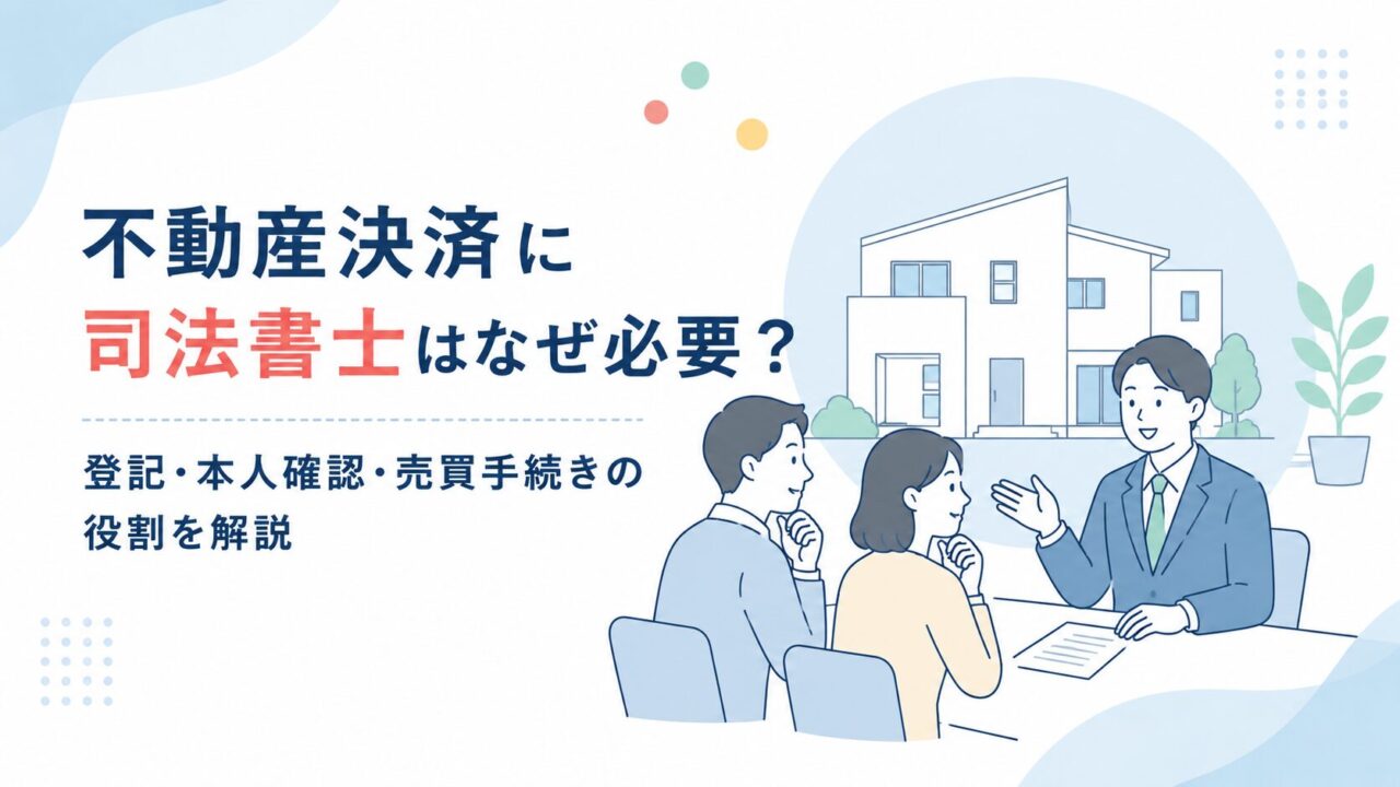 不動産決済に司法書士はなぜ必要？登記・本人確認・売買手続きの役割を解説