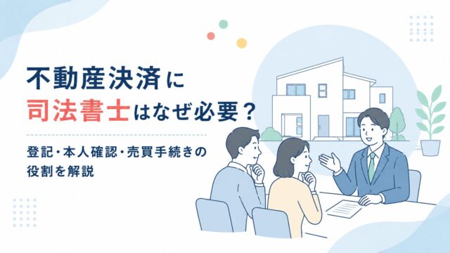 不動産決済に司法書士はなぜ必要？登記・本人確認・売買手続きの役割を解説
