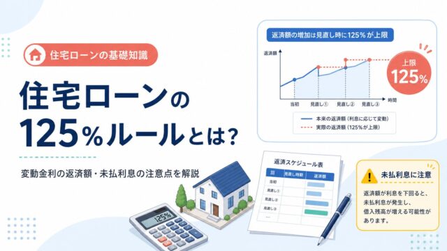 住宅ローンの125％ルールとは？変動金利の返済額・未払利息の注意点を解説