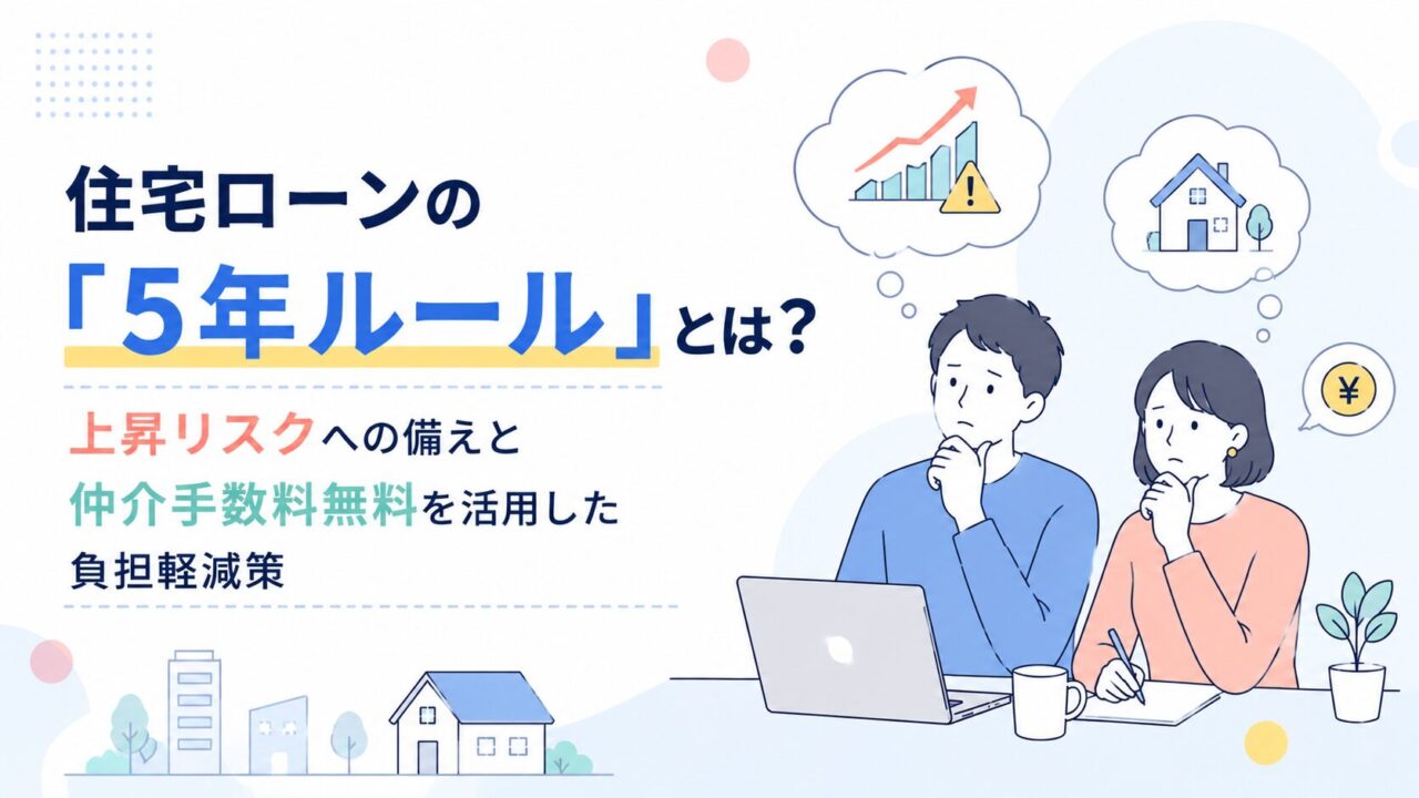 住宅ローンの「5年ルール」とは？上昇リスクへの備えと仲介手数料無料を活用した負担軽減策