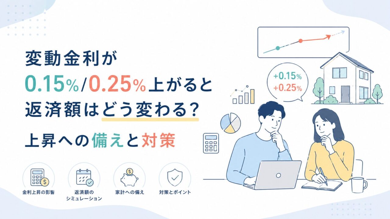 変動金利が0.15%/0.25%上がると返済額はどう変わる？上昇への備えと対策