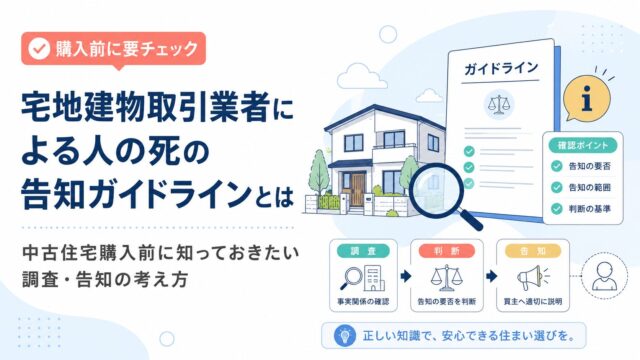 宅地建物取引業者による人の死の告知ガイドラインとは｜中古住宅購入前に知っておきたい調査・告知の考え方