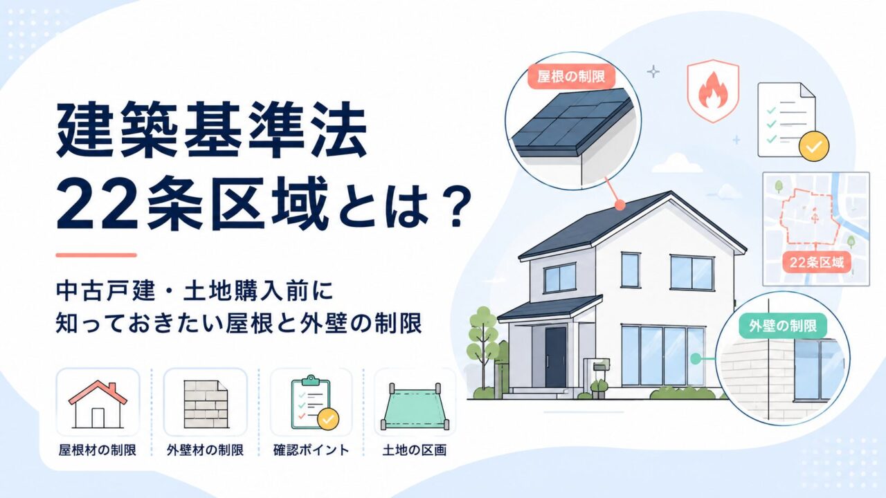 建築基準法22条区域とは？中古戸建・土地購入前に知っておきたい屋根と外壁の制限