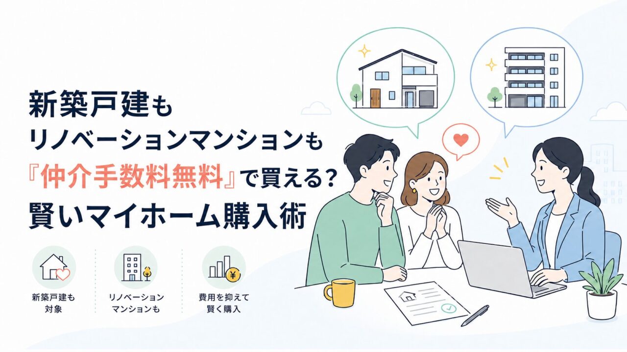 新築戸建もリノベーションマンションも「仲介手数料無料」で買える？賢いマイホーム購入術
