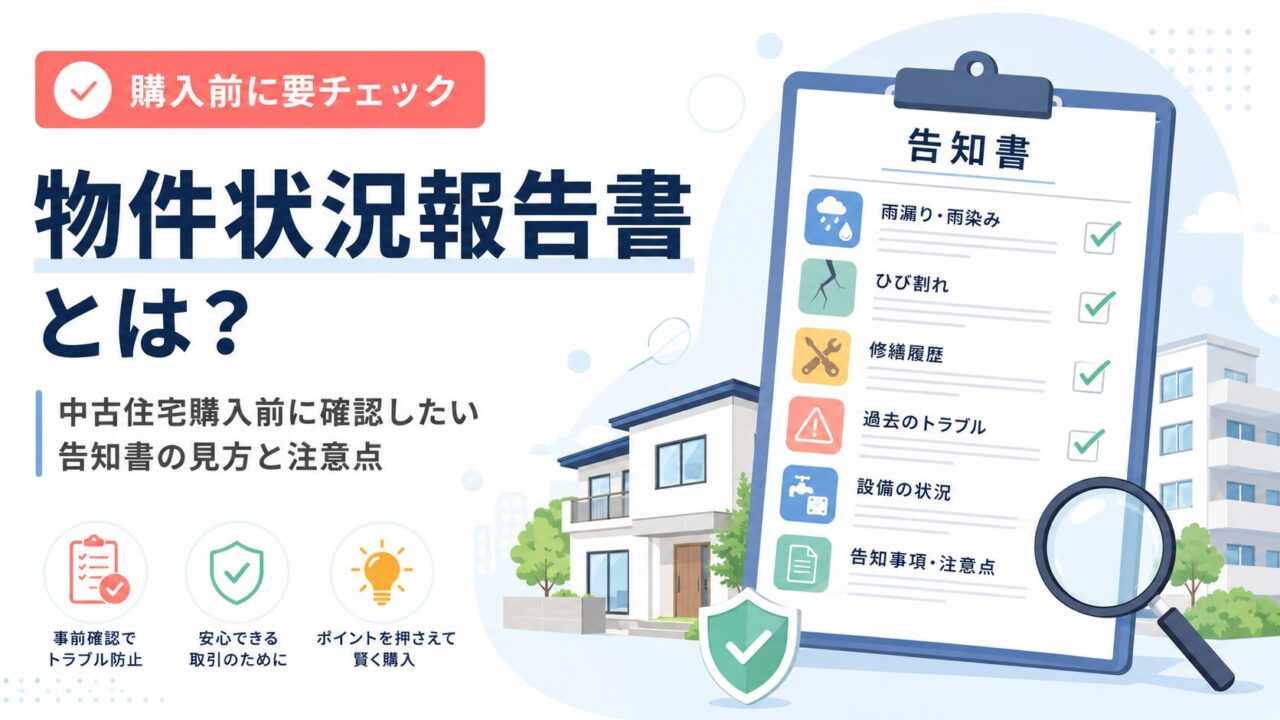物件状況報告書とは？中古住宅購入前に確認したい告知書の見方と注意点