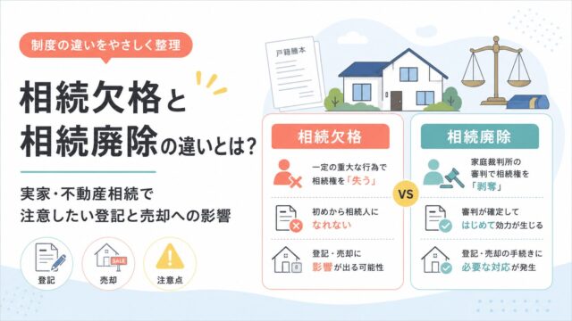 相続欠格と相続廃除の違いとは？実家・不動産相続で注意したい登記と売却への影響