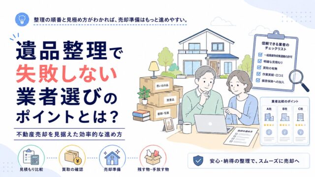 遺品整理で失敗しない業者選びのポイントとは？不動産売却を見据えた効率的な進め方