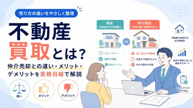 不動産買取とは？仲介売却との違い・メリット・デメリットを実務目線で解説