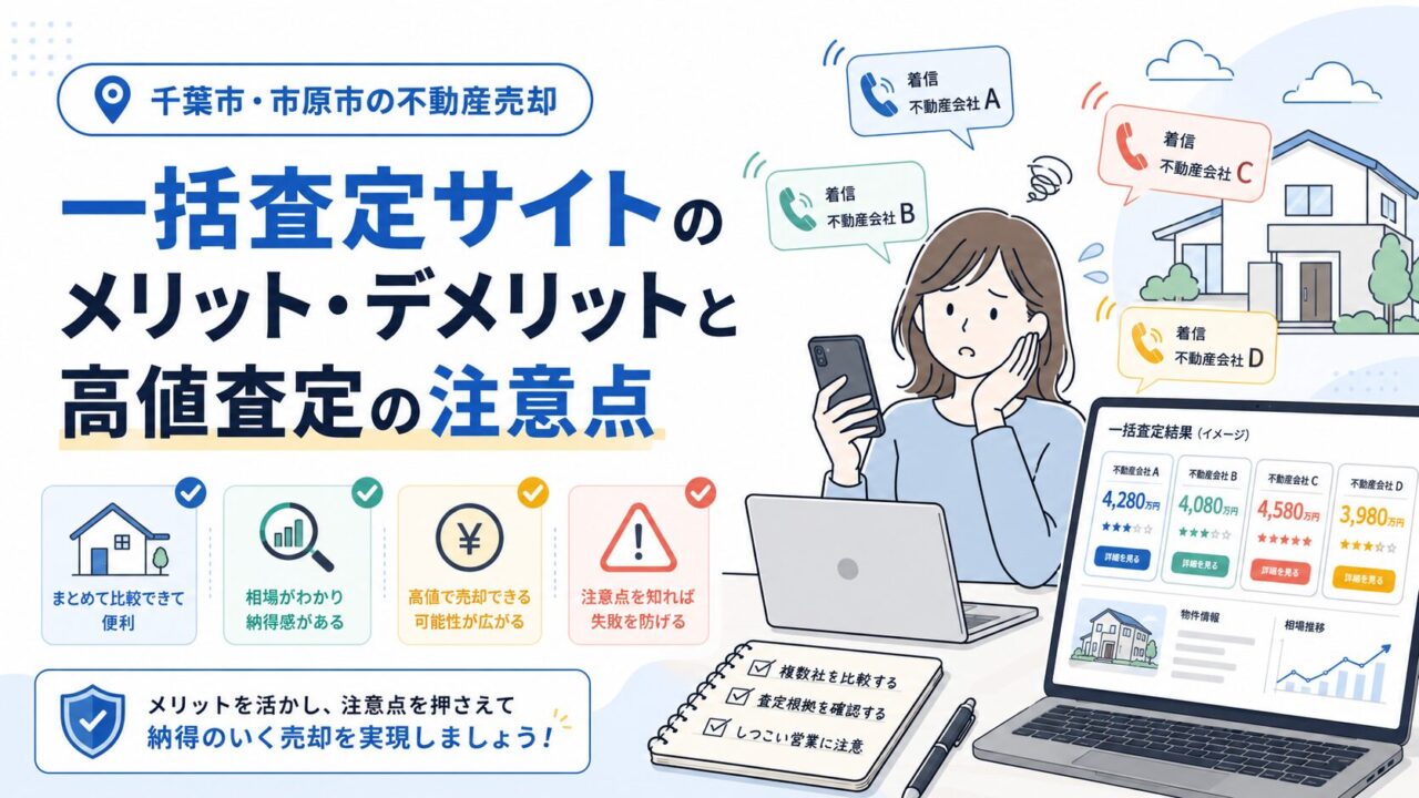 千葉市・市原市の不動産売却｜一括査定サイトのメリット・デメリットと高値査定の注意点