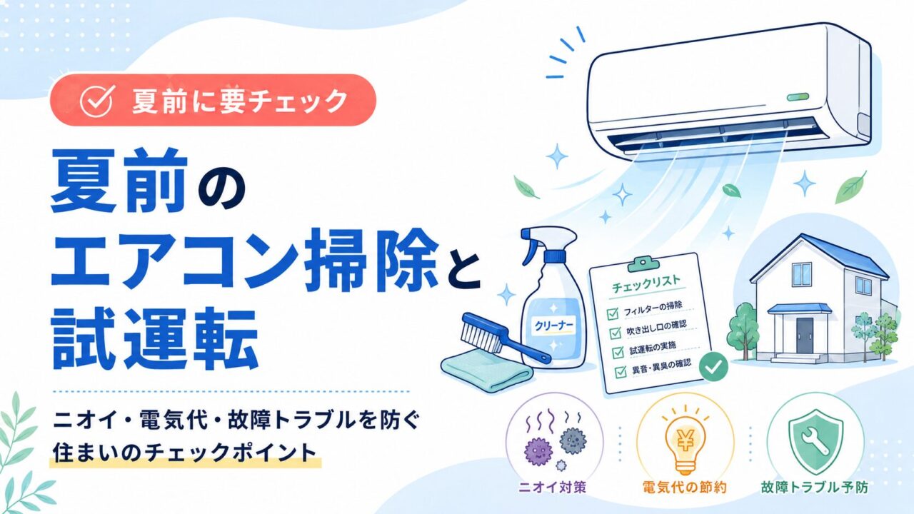 夏前のエアコン掃除と試運転｜ニオイ・電気代・故障トラブルを防ぐ住まいのチェックポイント