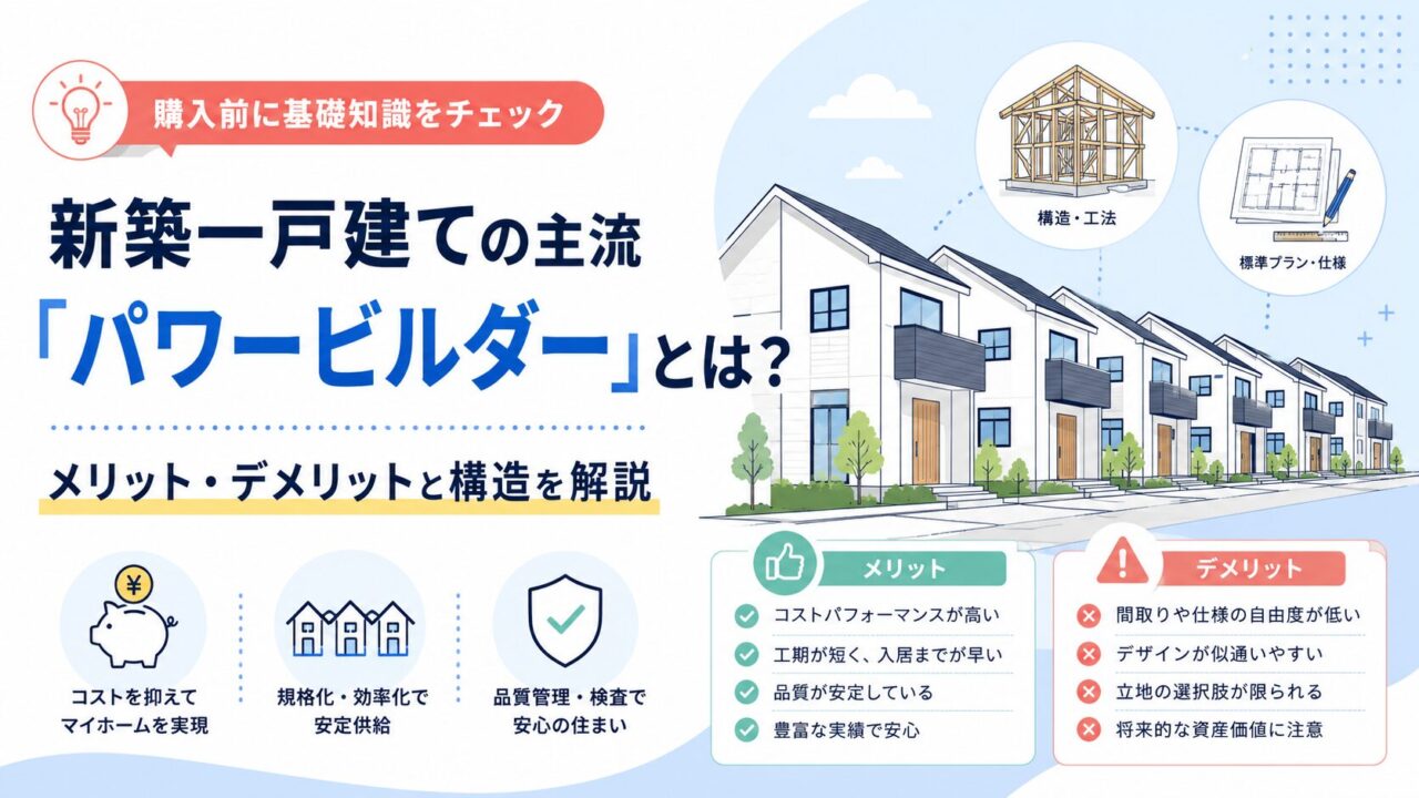 新築一戸建ての主流「パワービルダー」とは？メリット・デメリットを解説