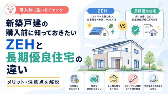 新築戸建の購入前に知っておきたいZEHと長期優良住宅の違い｜メリット・注意点を解説