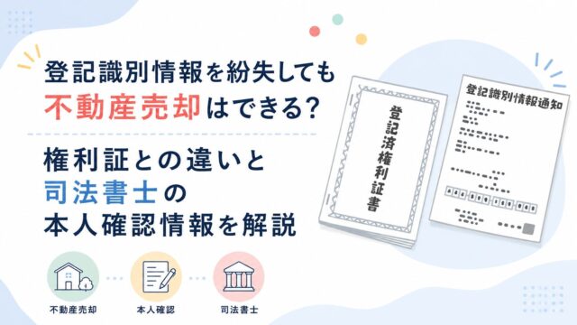 登記識別情報を紛失しても不動産売却はできる？権利証との違いと司法書士の本人確認情報を解説