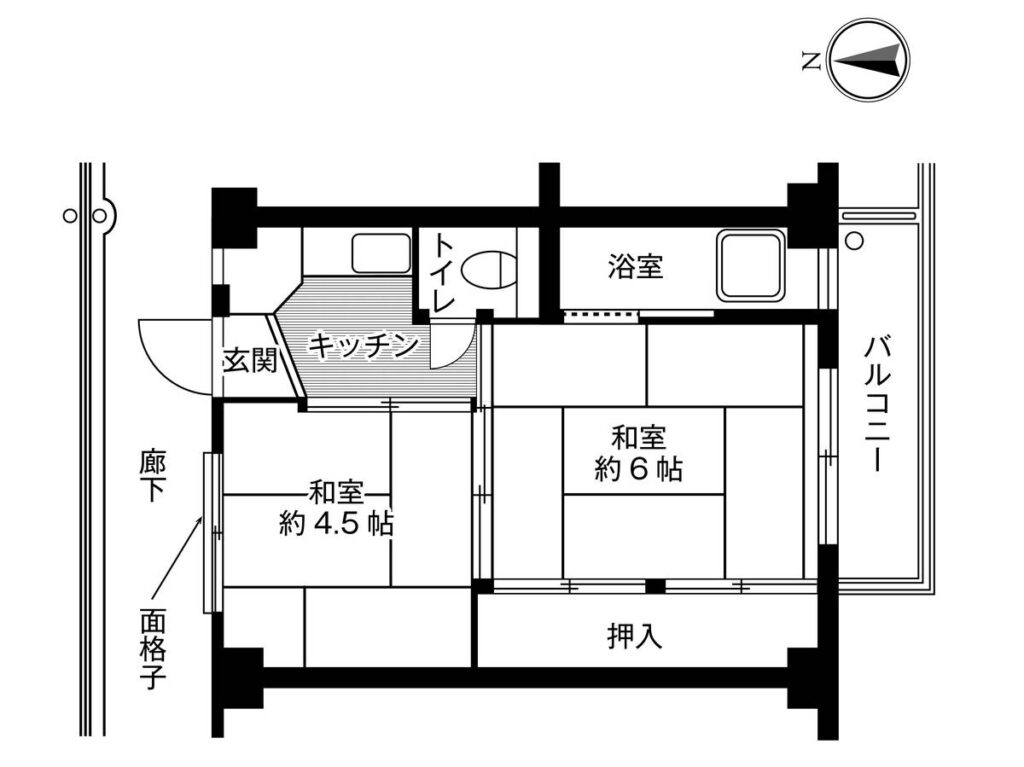 ビレッジハウス市原1号棟4階間取り
