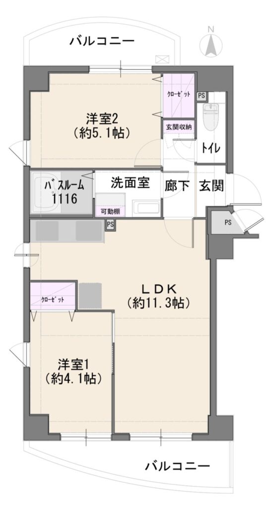 シュロス保木間10階の間取り