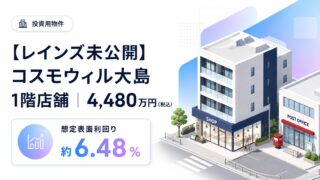 【レインズ未公開】コスモウィル大島1階店舗｜4,480万円（想定表面利回り約6.48％）