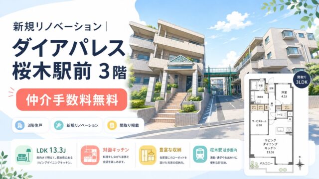 【仲介手数料無料】ダイアパレス桜木駅前3階｜1,690万円（税込）