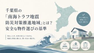 「千葉県の「南海トラフ地震防災対策推進地域」とは？安全な物件選びの基準」と書かれたタイトル画像