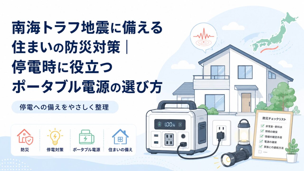 南海トラフ地震に備える住まいの防災対策｜停電時に役立つポータブル電源の選び方